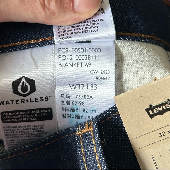 NWT Levi's 501 Dark Wash Jeans Size 32x33 - Picture 10 of 10